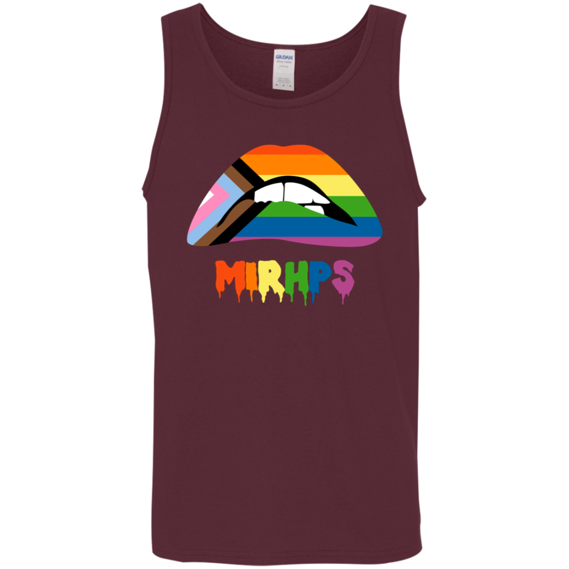 Pride Lips unisex tank rnbw lettering MULTIPLE COLORS