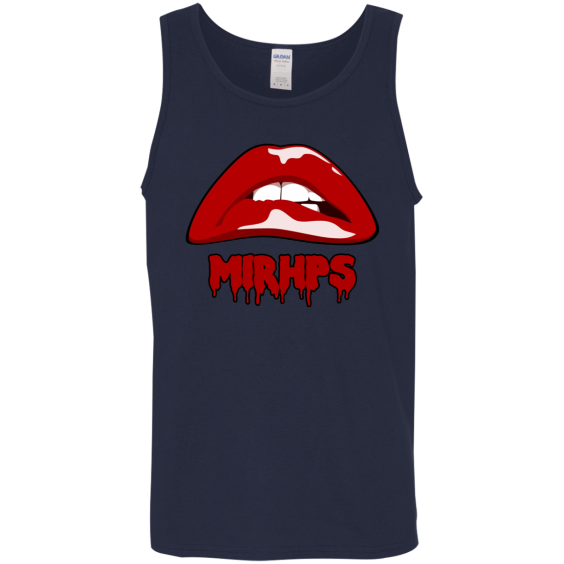 Let There Be Lips unisex tank-red with red-multiple colors