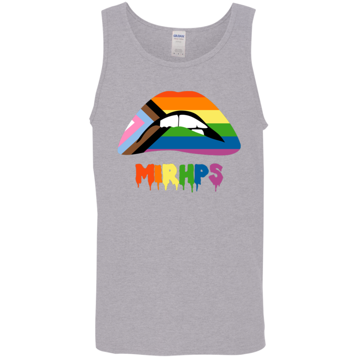 Pride Lips unisex tank rnbw lettering MULTIPLE COLORS
