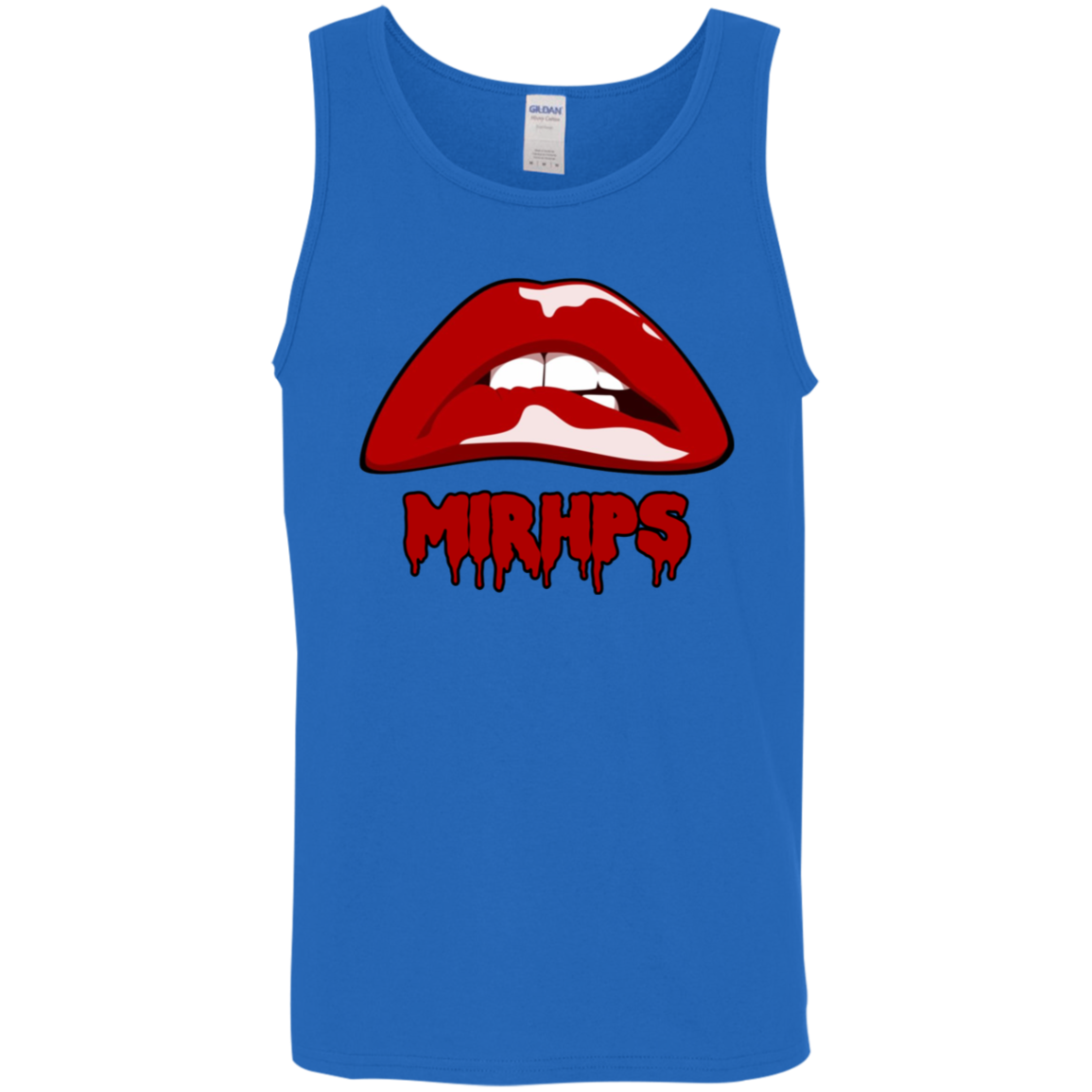 Let There Be Lips unisex tank-red with red-multiple colors