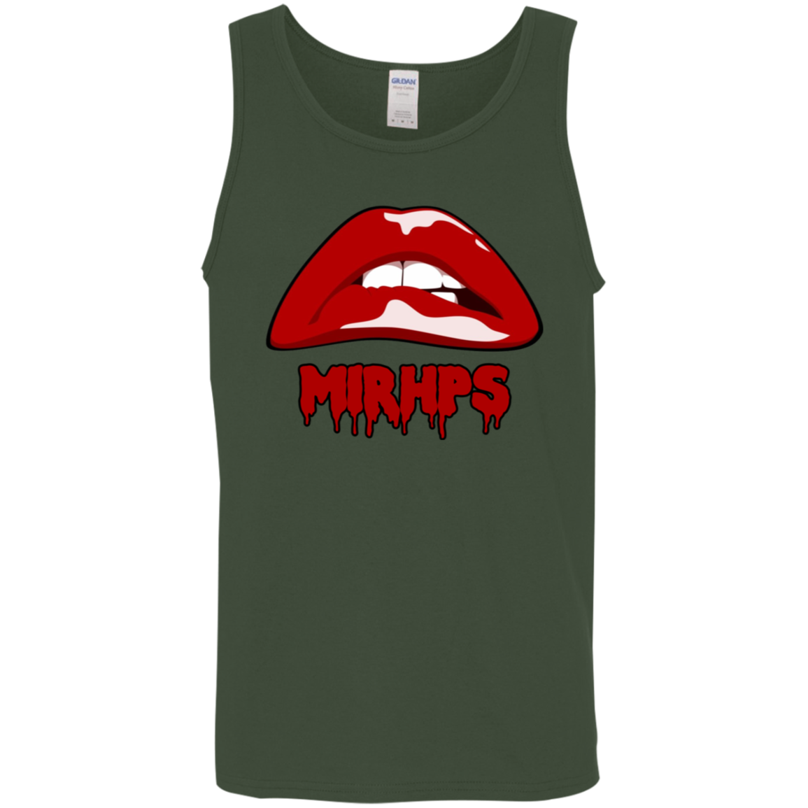 Let There Be Lips unisex tank-red with red-multiple colors