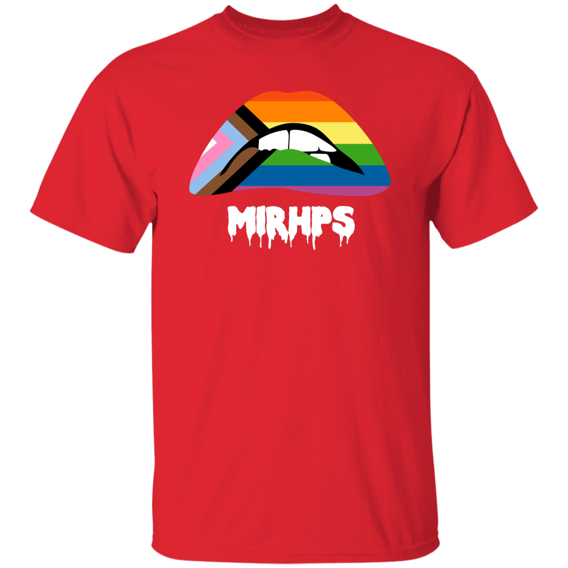 Lips Pride unisex tee white lettering MULTIPLE COLORS