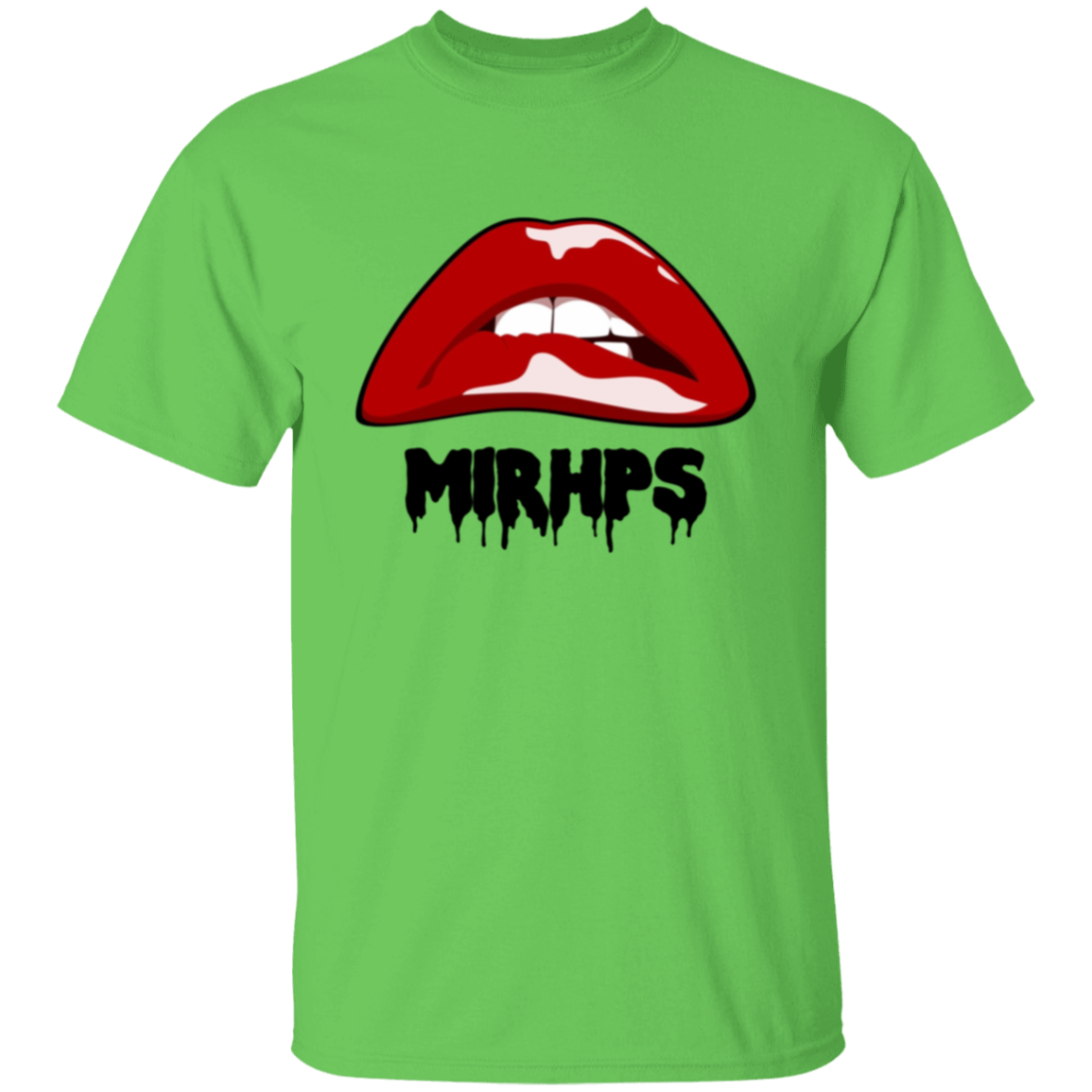 Let There Be Lips unisex tee-red with black lettering-multiple colors