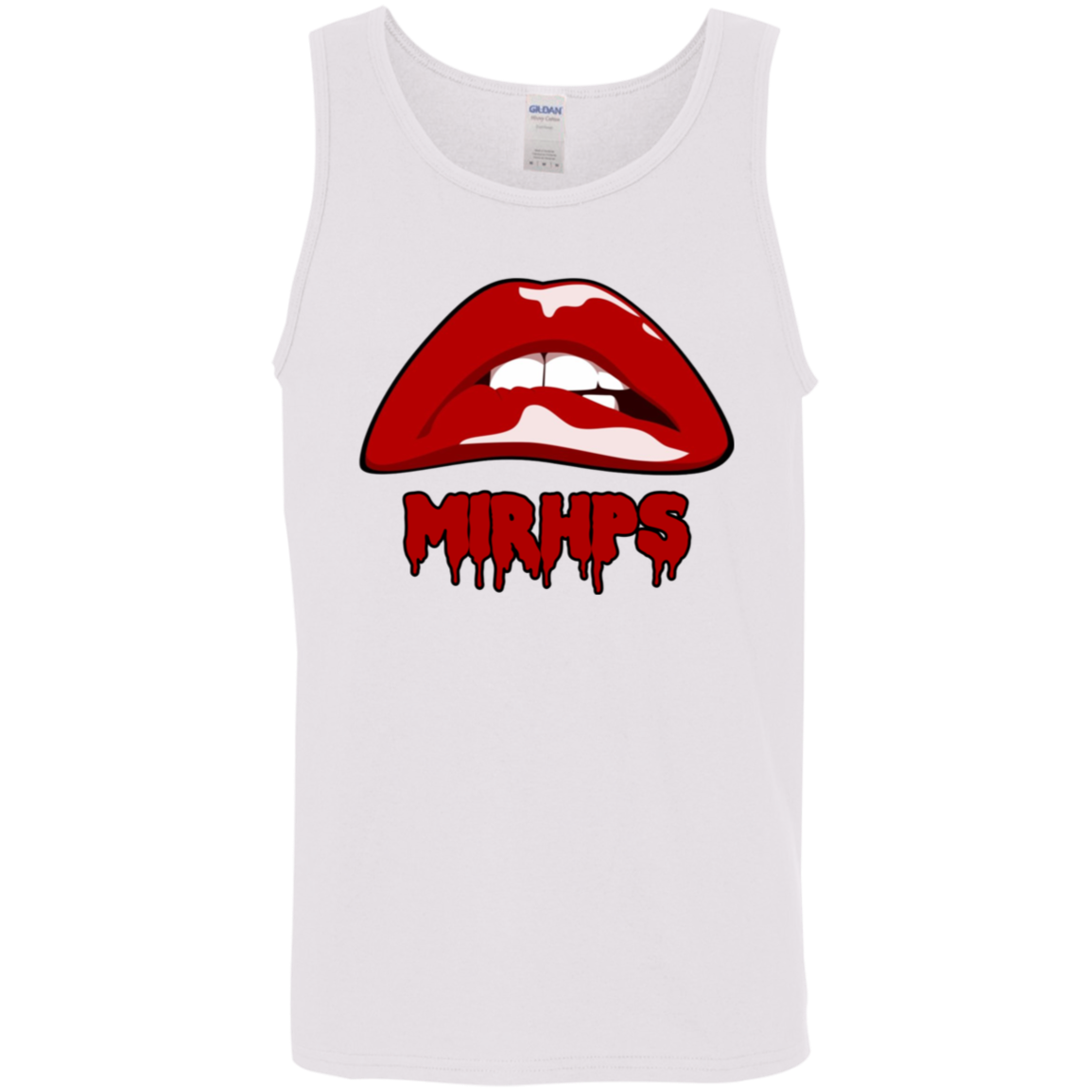 Let There Be Lips unisex tank-red with red-multiple colors