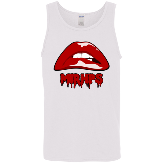 Let There Be Lips unisex tank-red with red-multiple colors