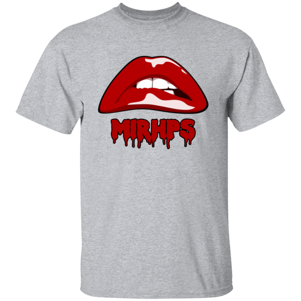 Let There Be Lips unisex tee-red with red lettering-multiple colors