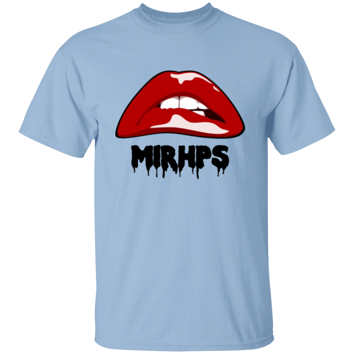 Let There Be Lips unisex tee-red with black lettering-multiple colors