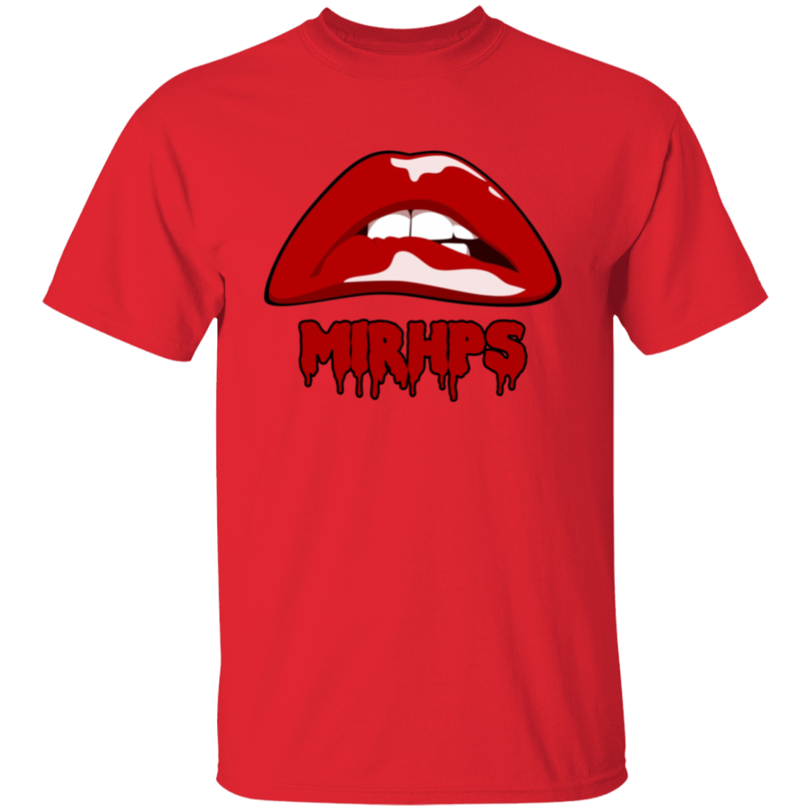 Let There Be Lips unisex tee-red with red lettering-multiple colors