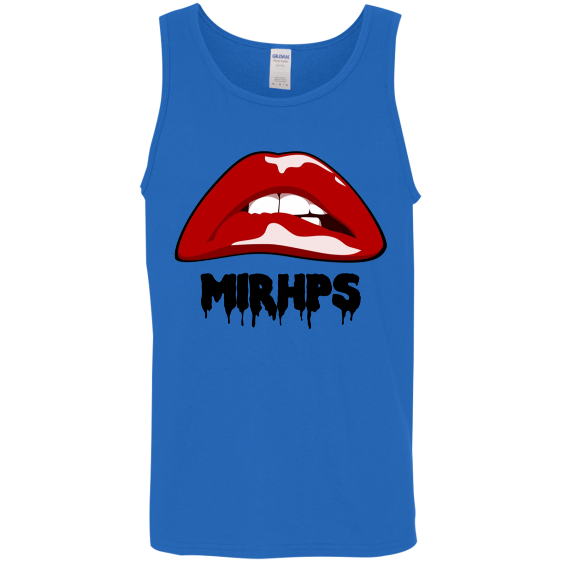 Let There Be Lips unisex tank-red with black lettering-multiple colors