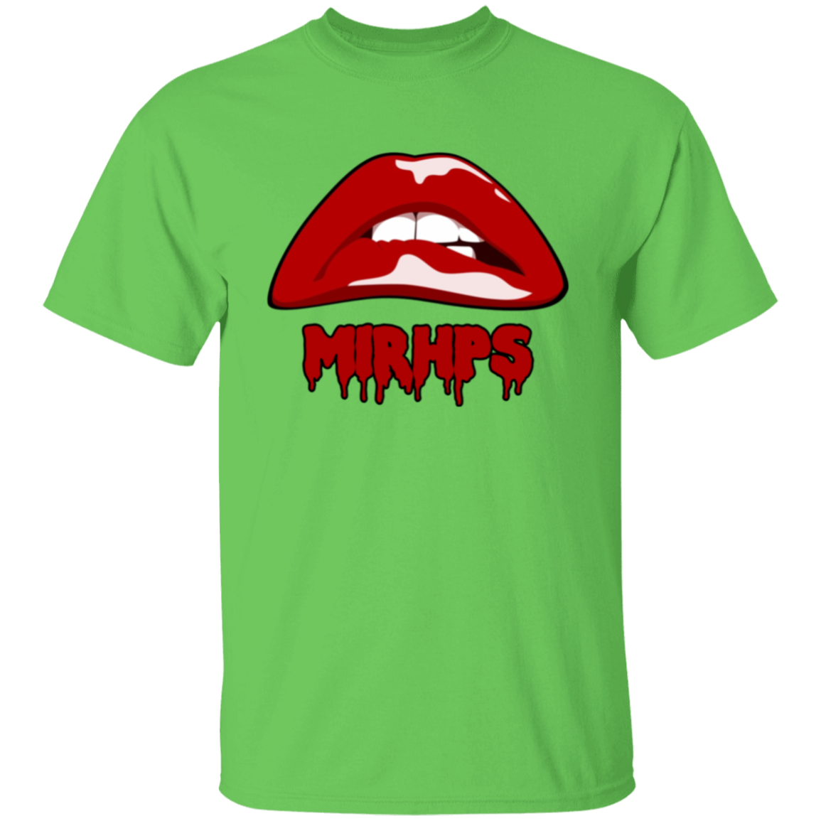 Let There Be Lips unisex tee-red with red lettering-multiple colors