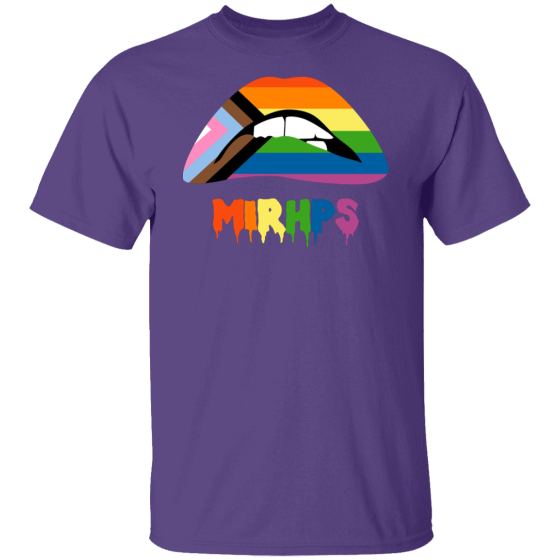 Lips Pride unisex tee rnbw lettering MULTIPLE COLORS