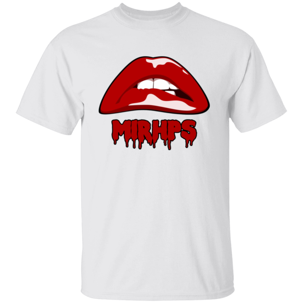 Let There Be Lips unisex tee-red with red lettering-multiple colors