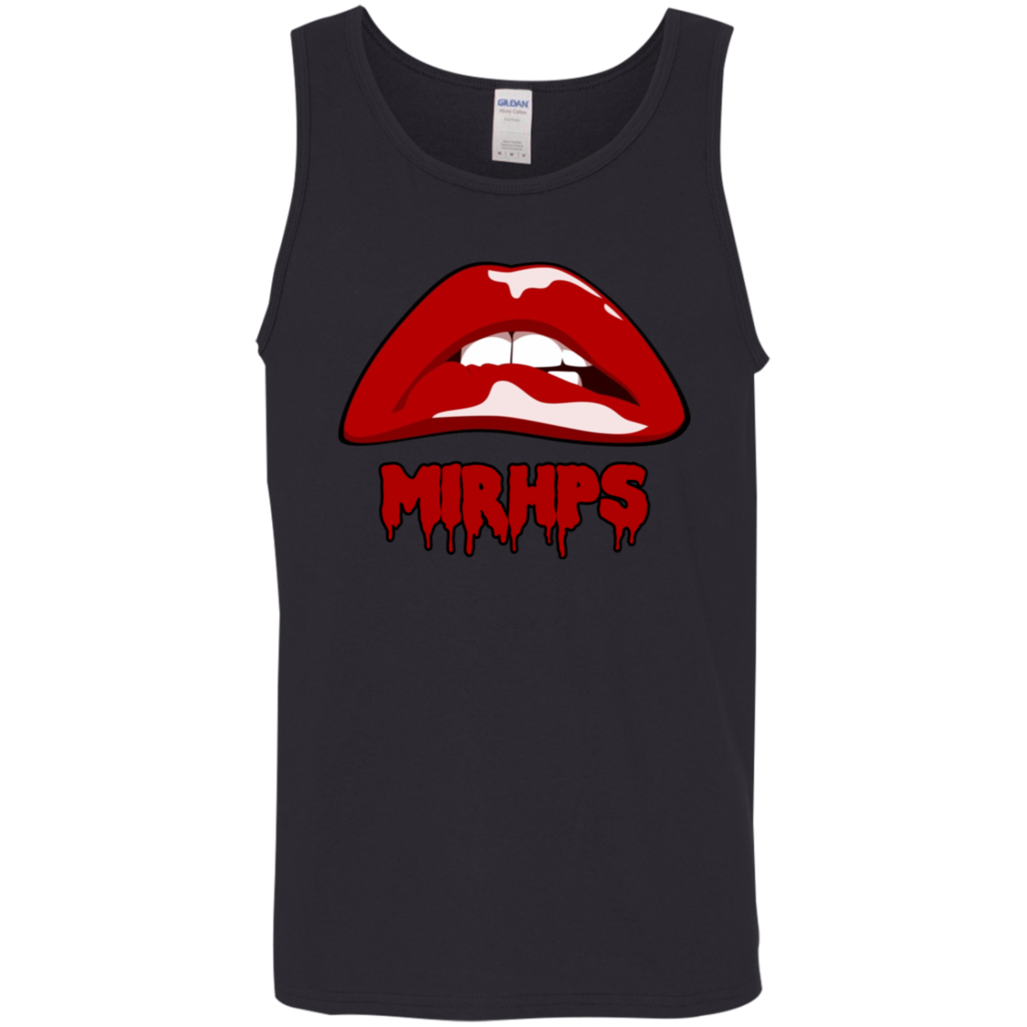 Let There Be Lips unisex tank-red with red-multiple colors