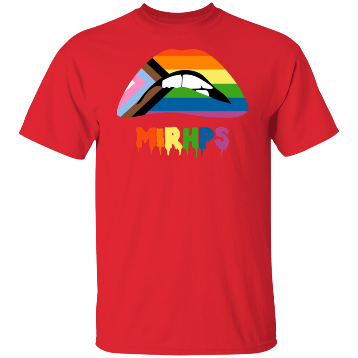 Lips Pride unisex tee rnbw lettering MULTIPLE COLORS