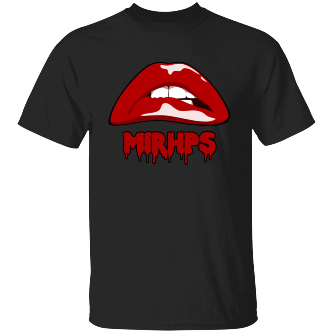Let There Be Lips unisex tee-red with red lettering-multiple colors