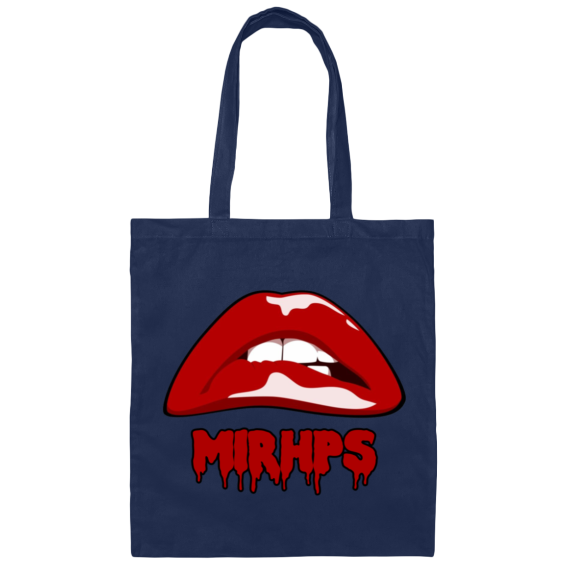 Let There Be Lips tote-classic red with red lettering