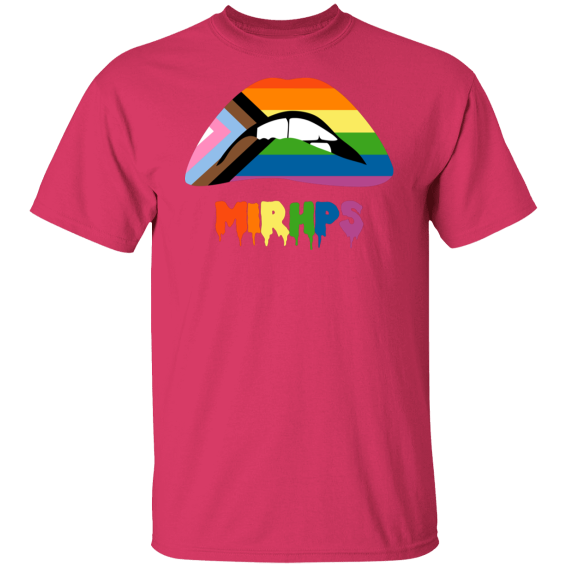 Lips Pride unisex tee rnbw lettering MULTIPLE COLORS