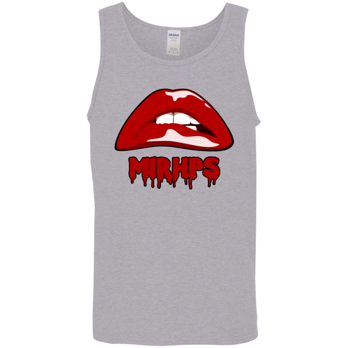 Let There Be Lips unisex tank-red with red-multiple colors