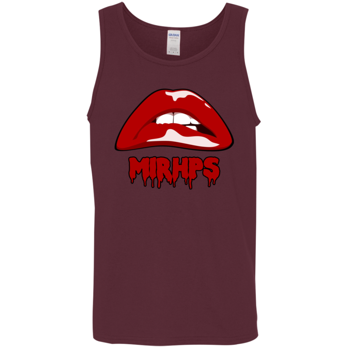 Let There Be Lips unisex tank-red with red-multiple colors
