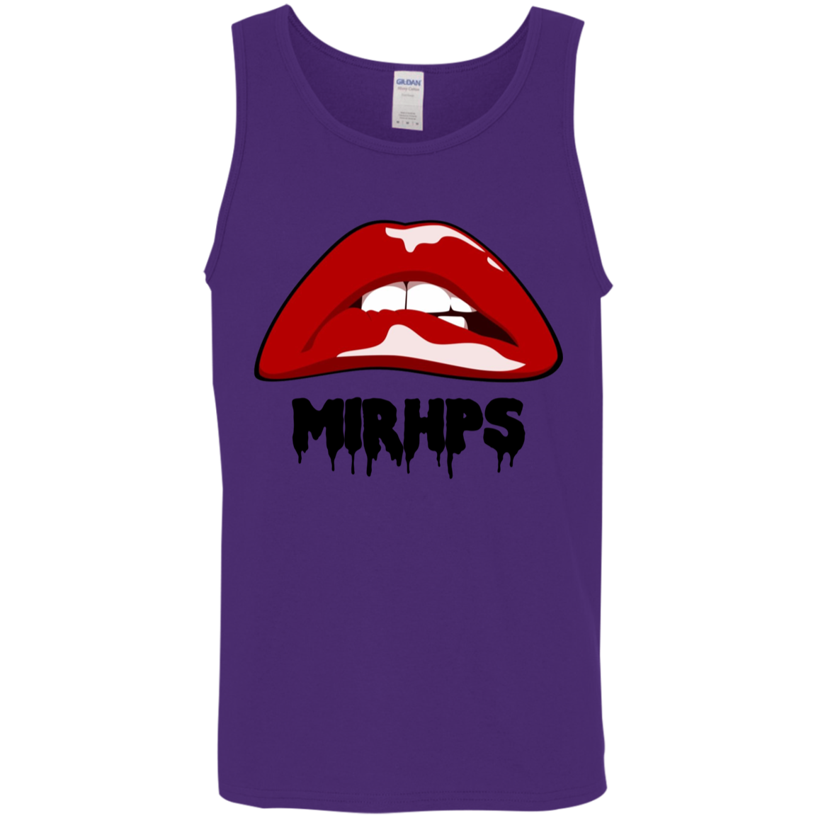 Let There Be Lips unisex tank-red with black lettering-multiple colors