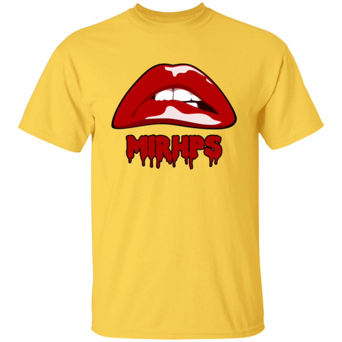 Let There Be Lips unisex tee-red with red lettering-multiple colors