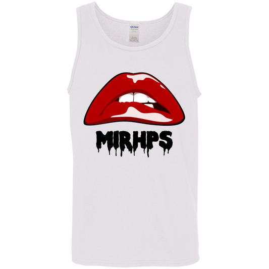 Let There Be Lips unisex tank-red with black lettering-multiple colors