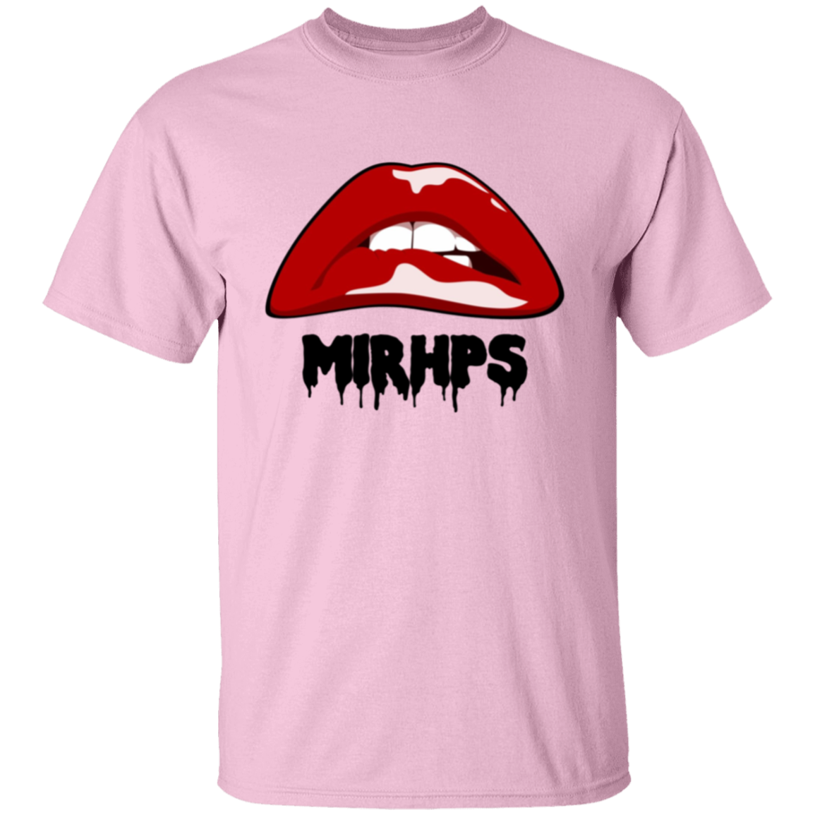 Let There Be Lips unisex tee-red with black lettering-multiple colors