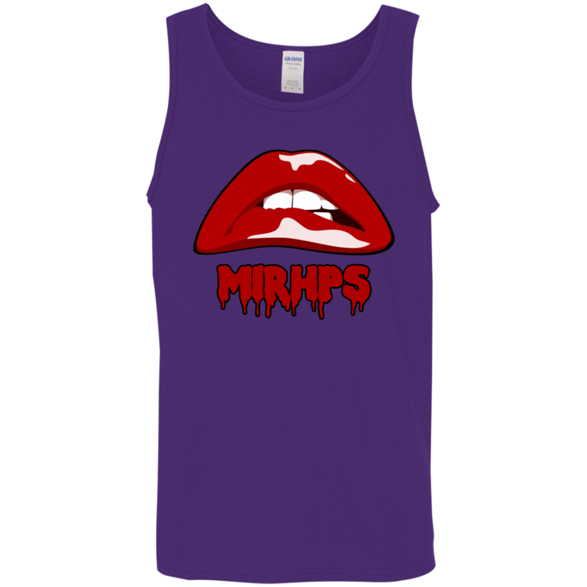 Let There Be Lips unisex tank-red with red-multiple colors