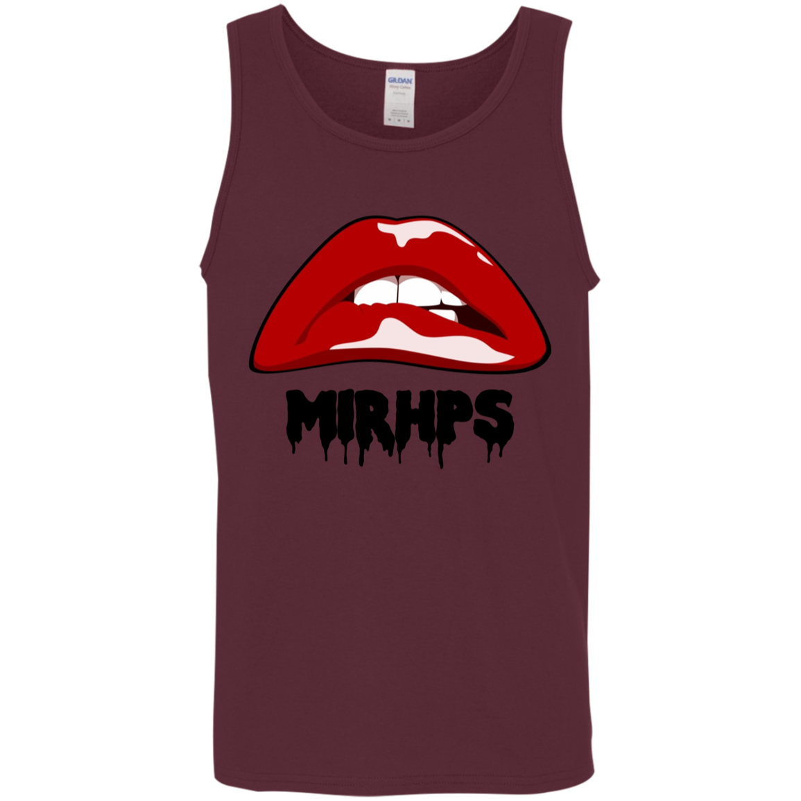 Let There Be Lips unisex tank-red with black lettering-multiple colors