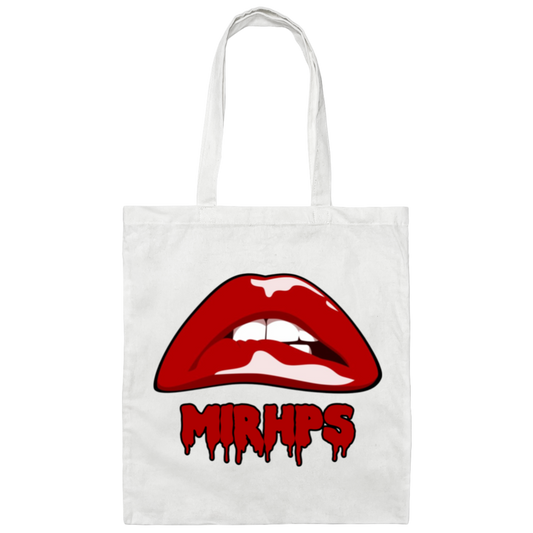 Let There Be Lips tote-classic red with red lettering