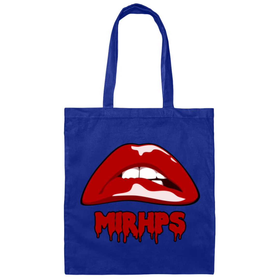 Let There Be Lips tote-classic red with red lettering