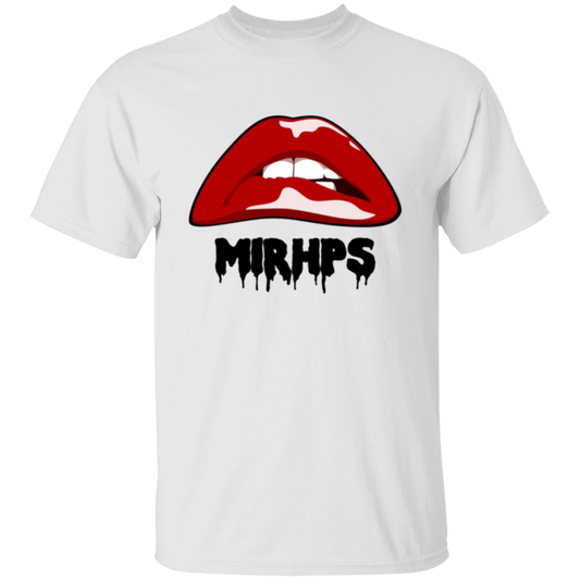 Let There Be Lips unisex tee-red with black lettering-multiple colors