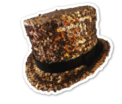 Gold top hat sticker
